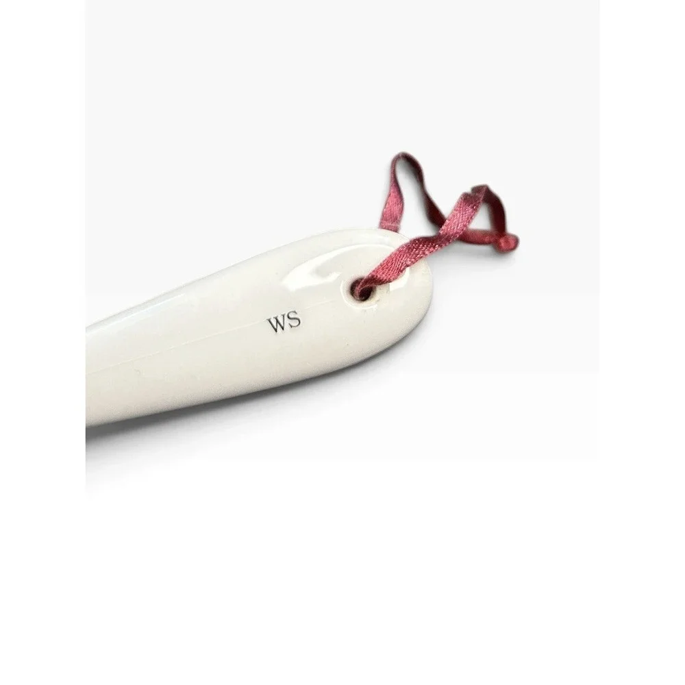 2 WILLIAMS SONOMA Gingerbread Man Chef Spoons Striped Ceramic Christmas 2009